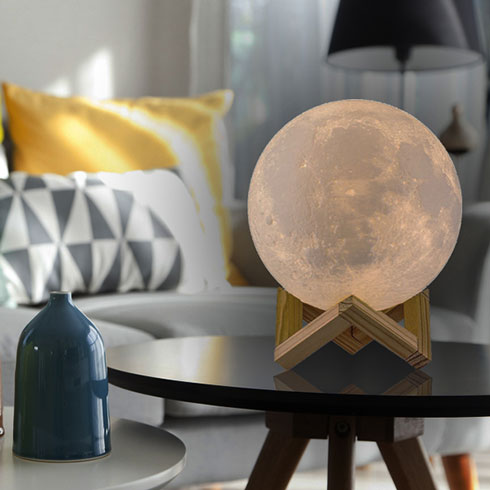 Original Moon Lamp – 3D Printed Night Light with Warm & Cool White, 8 Sizes
