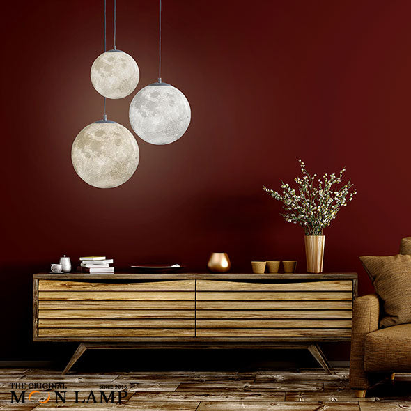 16-Color Hanging Moon Lamp – Ceiling Pendant Light Fixture, 6 Sizes