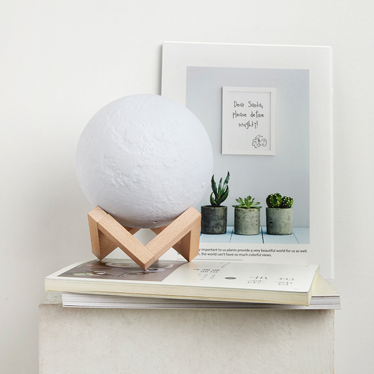 Moon Lamp with Bluetooth Speaker – 3D Printed Night Light + Wireless Audio