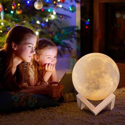 Moon Lamp with Bluetooth Speaker – 3D Printed Night Light + Wireless Audio