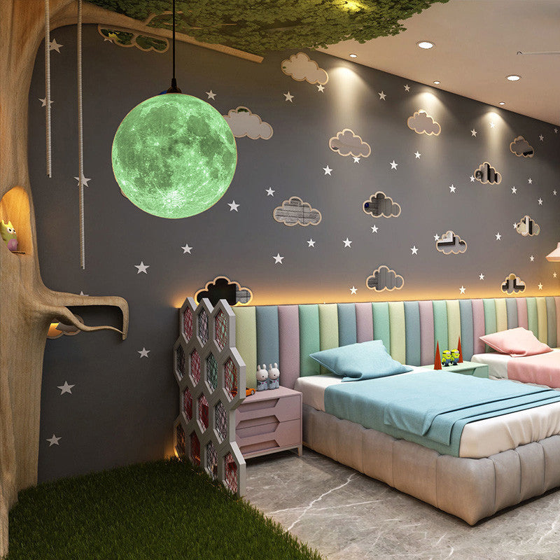 16-Color Hanging Moon Lamp – Ceiling Pendant Light Fixture, 6 Sizes