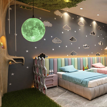 16-Color Hanging Moon Lamp – Ceiling Pendant Light Fixture, 6 Sizes