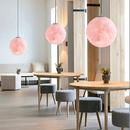 16-Color Hanging Moon Lamp – Ceiling Pendant Light Fixture, 6 Sizes