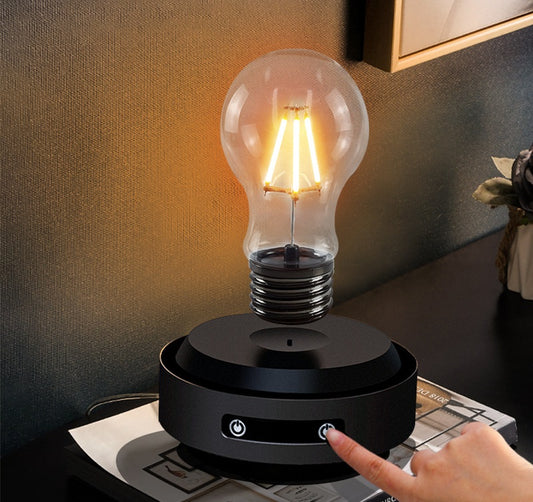 Magnetic Levitating Night Light — Auto Lift & Float Bulb Lamp, Novelty Desk Decor & Business Gift