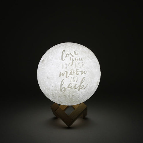 "Love You to the Moon and Back" Engraved Moon Lamp – 16 Colors, 7 Sizes