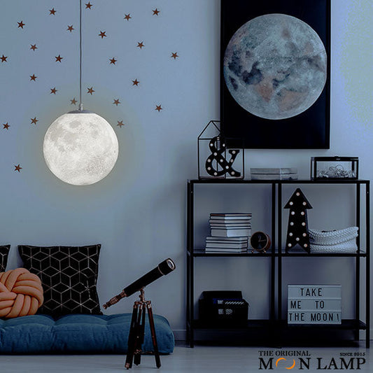16-Color Hanging Moon Lamp – Ceiling Pendant Light Fixture, 6 Sizes