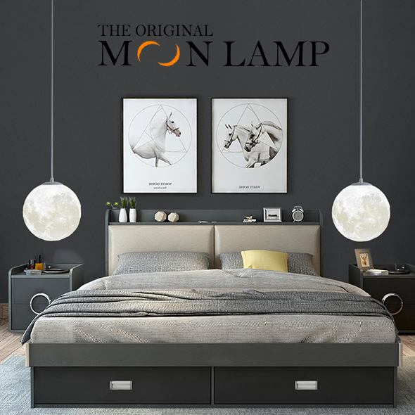 16-Color Hanging Moon Lamp – Ceiling Pendant Light Fixture, 6 Sizes