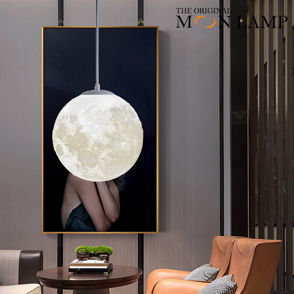 16-Color Hanging Moon Lamp – Ceiling Pendant Light Fixture, 6 Sizes
