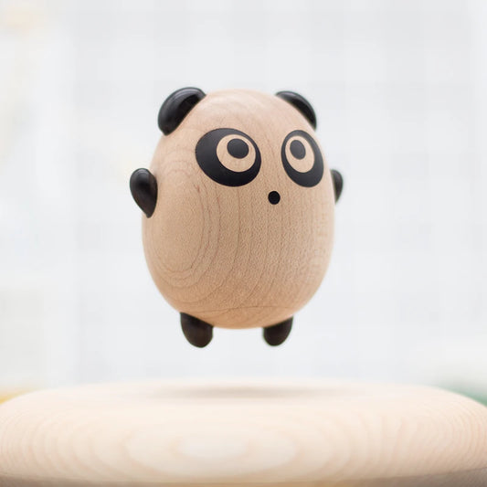 Levitating Panda Wooden Sculpture