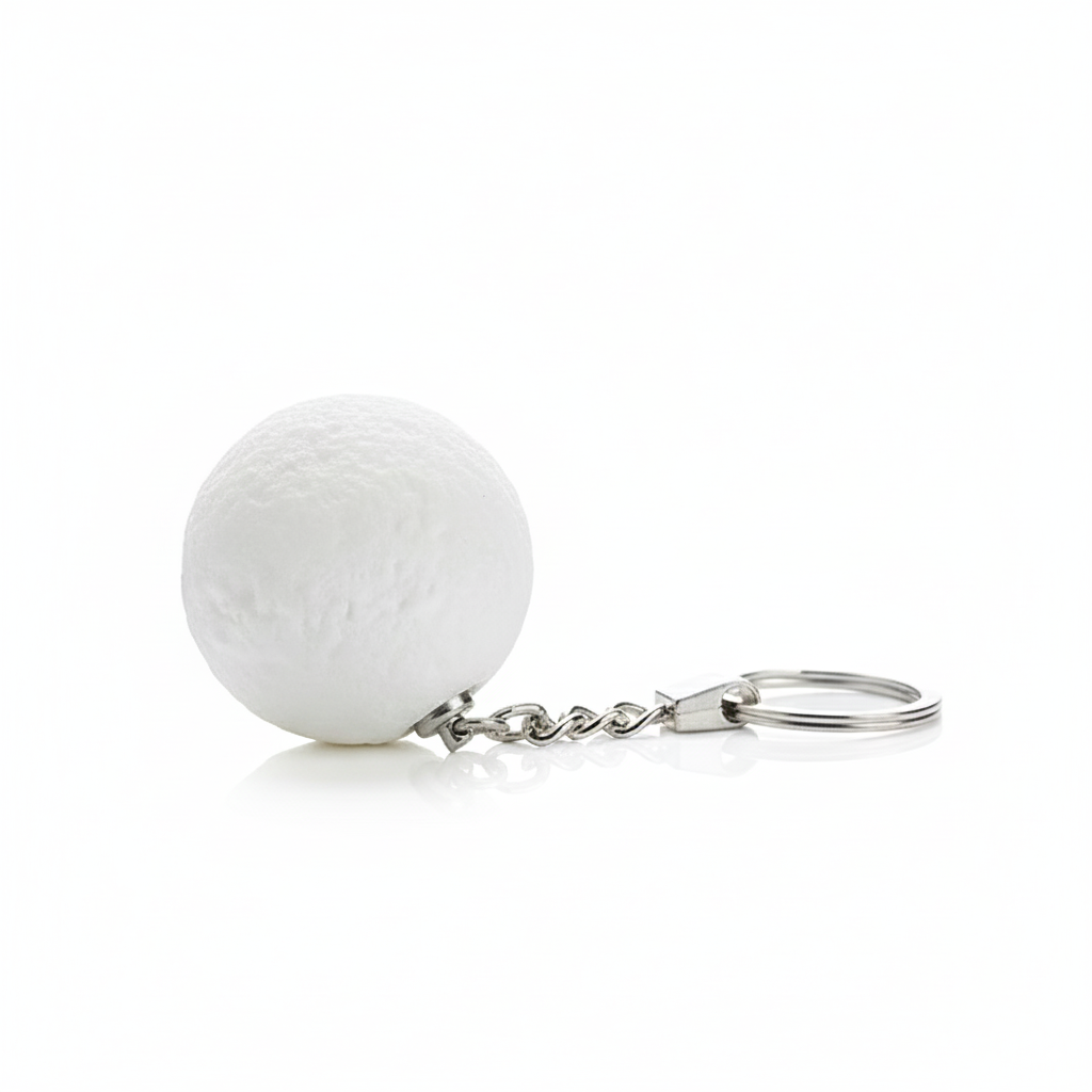 3D Moon Keychain – Miniature Lunar Surface Keyring