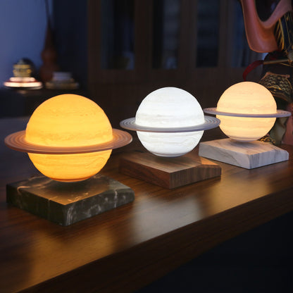 Levitating Saturn Lamp – Magnetic Floating Night Light, Wireless Charging Base