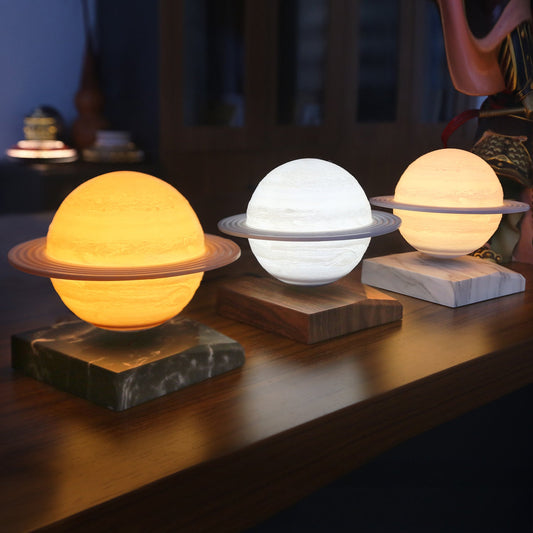 Levitating Saturn Lamp – Magnetic Floating Night Light, Wireless Charging Base
