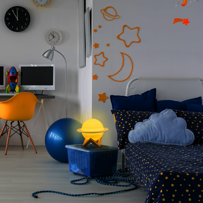 Saturn Lamp – 3D Printed Night Light with Rings, 3 Sizes